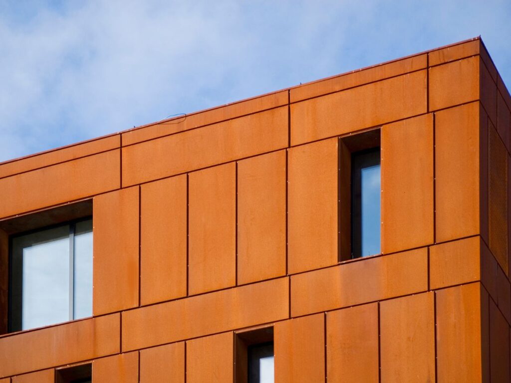 corten steel landscaping feature